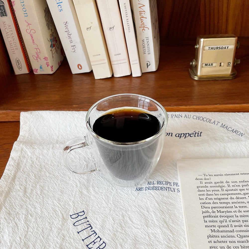 GoodGlassware Double Wall Espresso Mugs (Set of 2) 5.4 oz - Insulated Thermal Cups with Handle - Dishwasher Safe Glasses