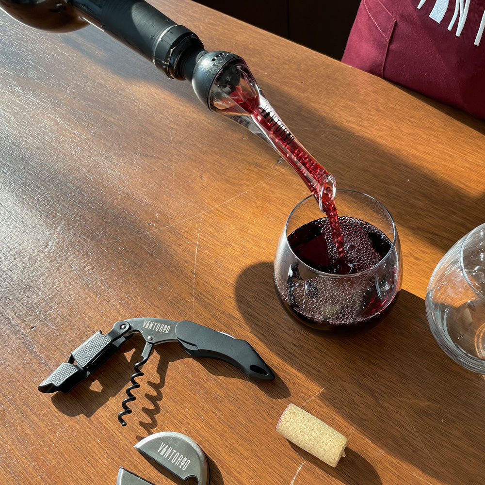 Vintorio Wine Aerator Pourer, Vintorio Waiter's Corkscrew, and Foil Cutter