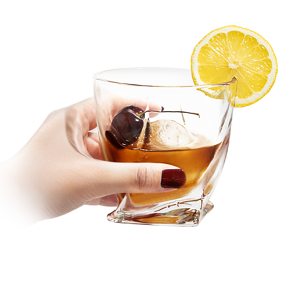 Vintorio GoodGlassware Swirl Whiskey Glasses (Turned Style)