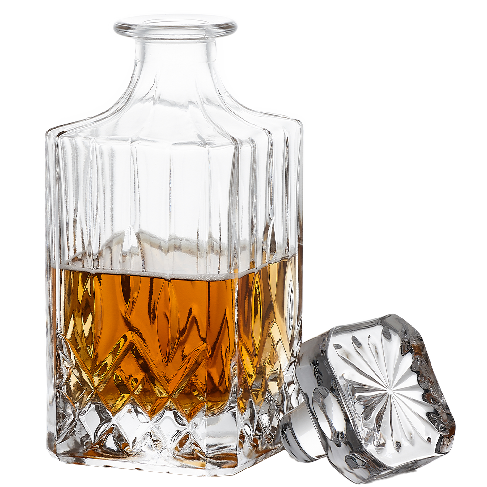 Irish-cut decanter with matching glass stopper