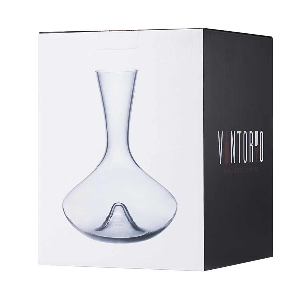 Packaging of the Vintorio Crystal Wine Decanter with Stopper