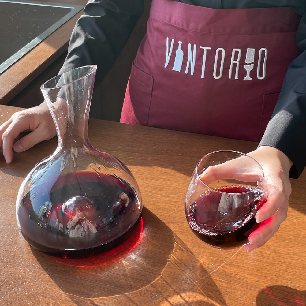 Vintorio GoodGlassware Personal Wine Decanter with Stemless Wine Glasses