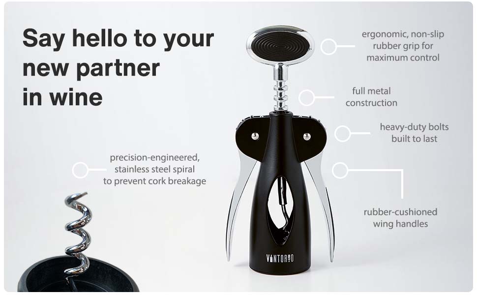 Vintorio Easy Wing Corkscrew - Say Hello to Your New Partner in Wine