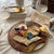 Vintorio Acacia Wood Round Cheese Plate with Gold Knives