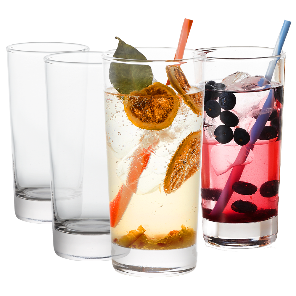 GoodGlassware Highball Glasses (Set of 4, 13.5 oz)