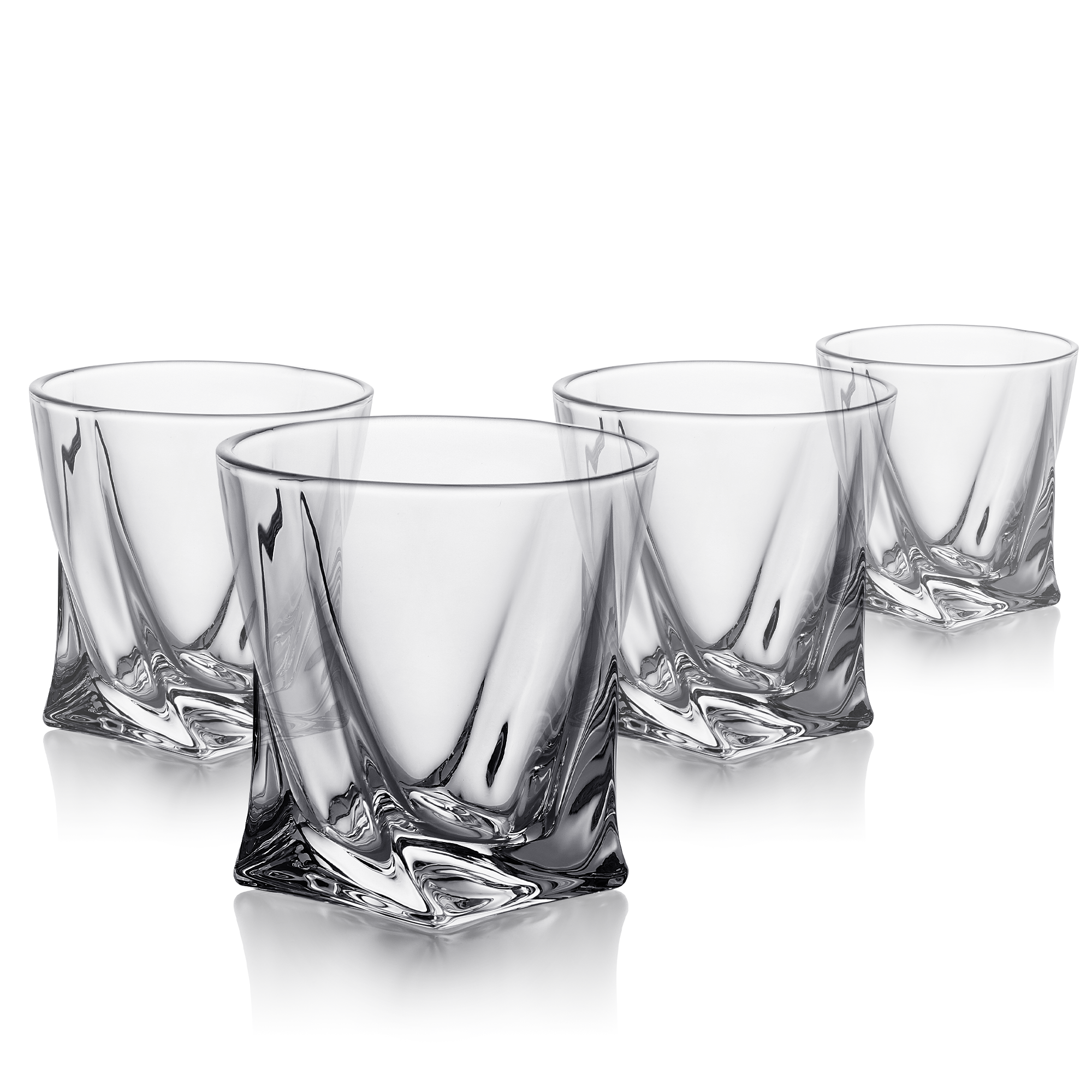 Vintorio GoodGlassware Twist Curved Liquor Glasses (Set of 4)
