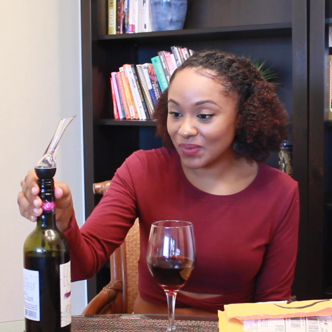 How to Use the Vintorio Wine Aerator Pourer: Insert into Wine Bottle
