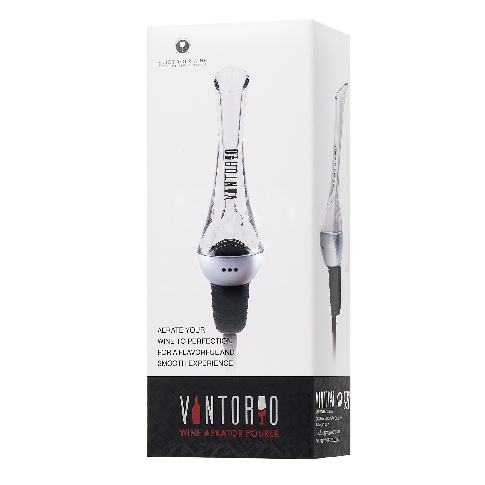 Vintorio Wine Aerator Pourer - Silver Edition