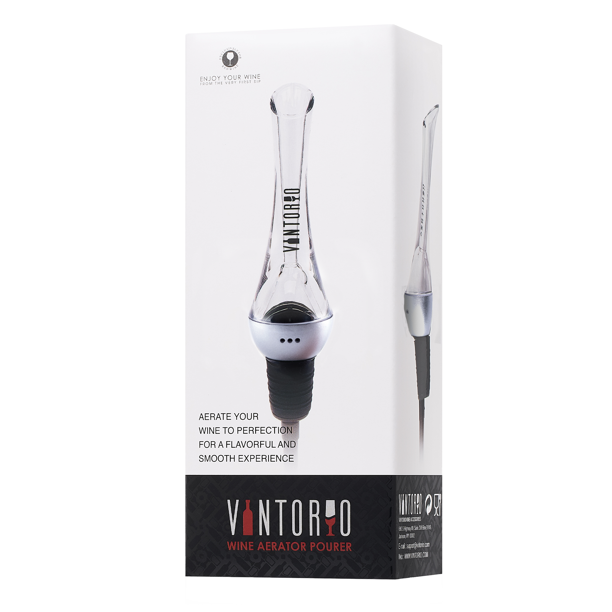 Vintorio Wine Aerator Pourer - Silver Edition