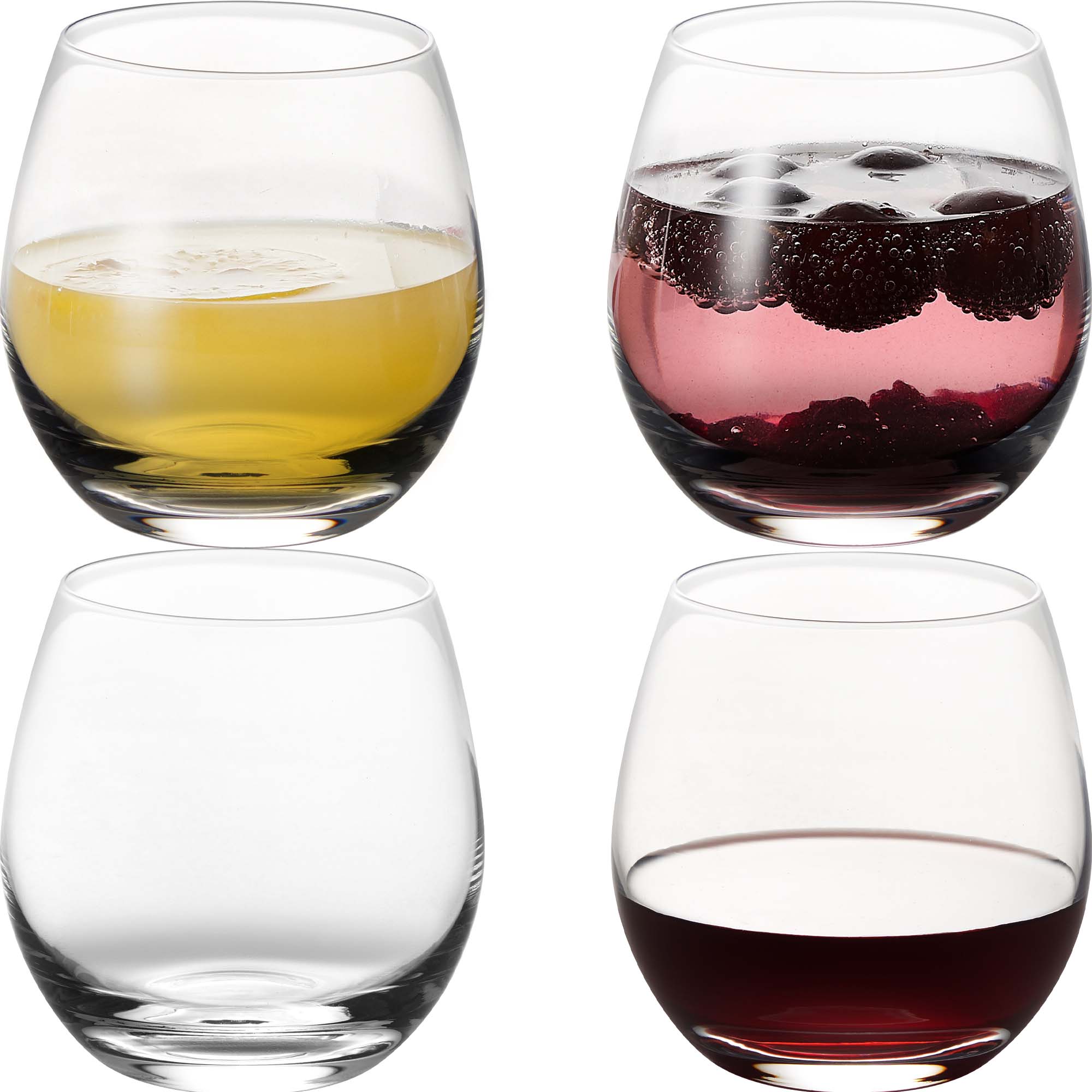 GoodGlassware Stemless Wine Glasses (Set of 4)