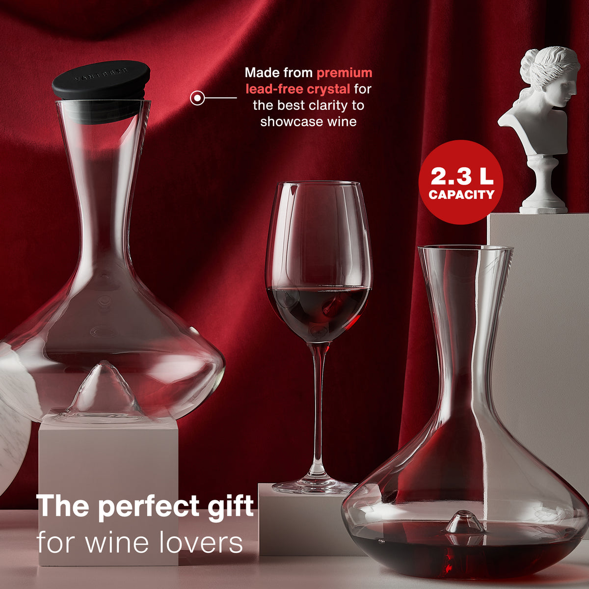 Vintorio Citadel Crystal Wine Decanter - Perfect for wine lovers