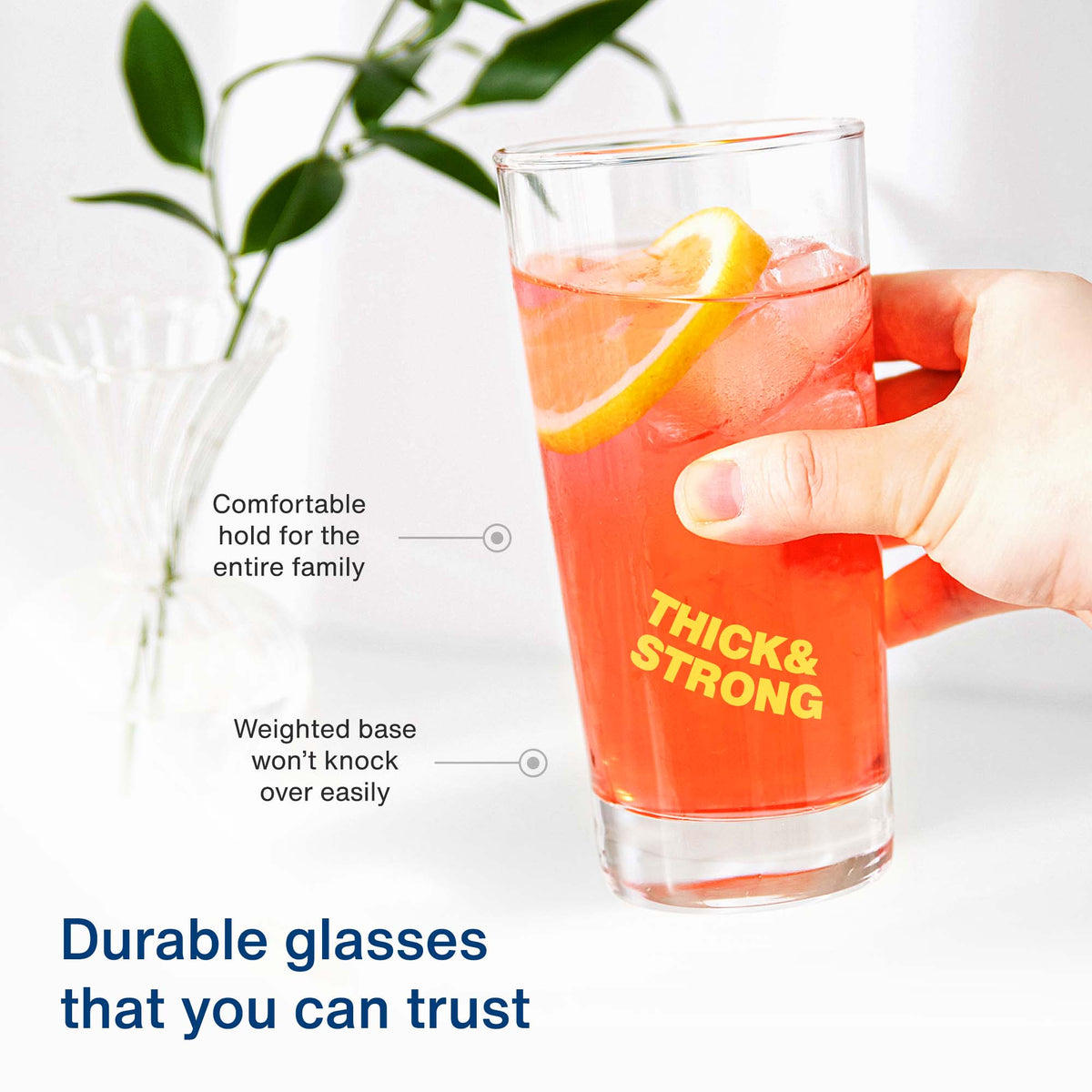 Vintorio GoodGlassware Highball Glasses (Set of 4) - Durable for the whole family