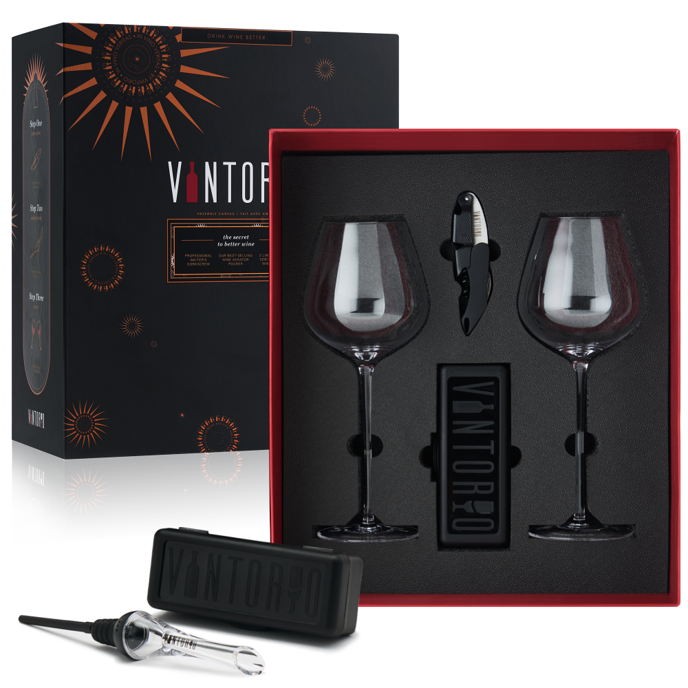 Vintorio Wine Essentials Gift Set - Wine Accessories Perfect for Gifting Wine Lovers