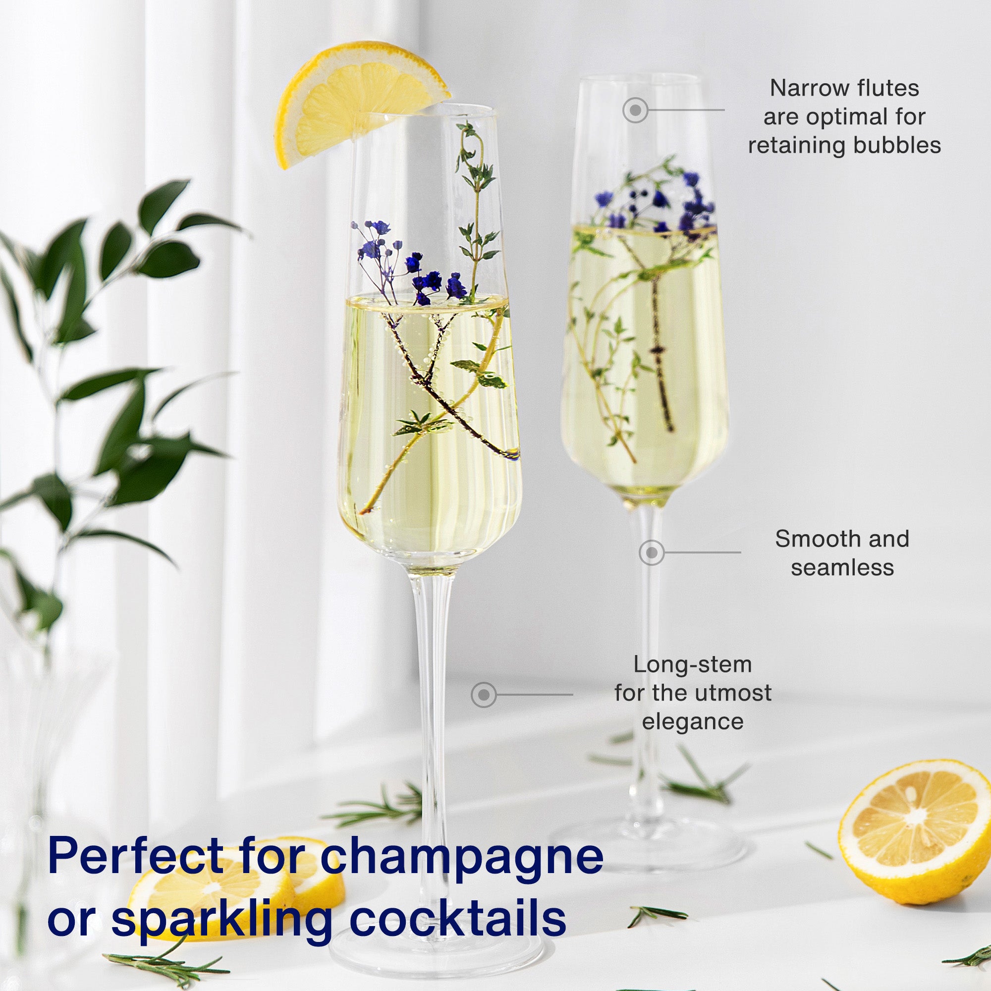 GoodGlassware Champagne Flutes (Set of 4)