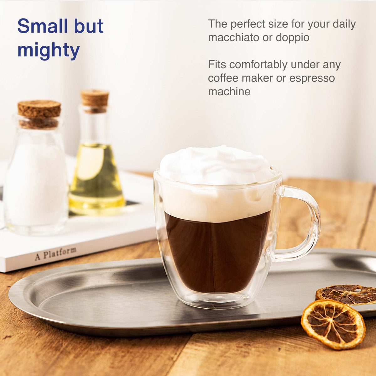 Vintorio GoodGlassware Insulated Espresso Cups - Small size, perfect for macchiato or coffee machine