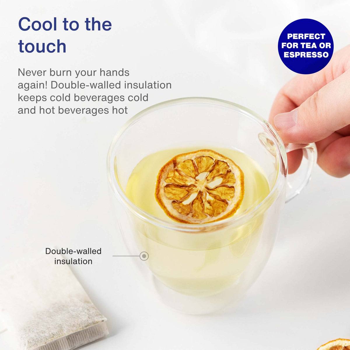 Vintorio GoodGlassware Insulated Espresso Cups - Double-walled insulation