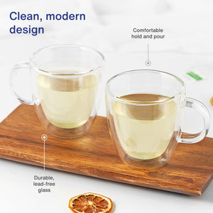 Double-wall Glass Cup with Glass Tea Strainer-Best Tea Mate
