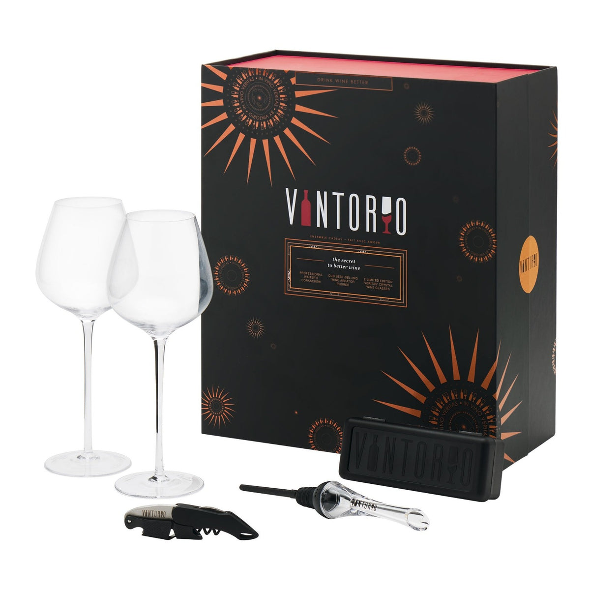 Viski Wine Glass & Corkscrew Gift Box