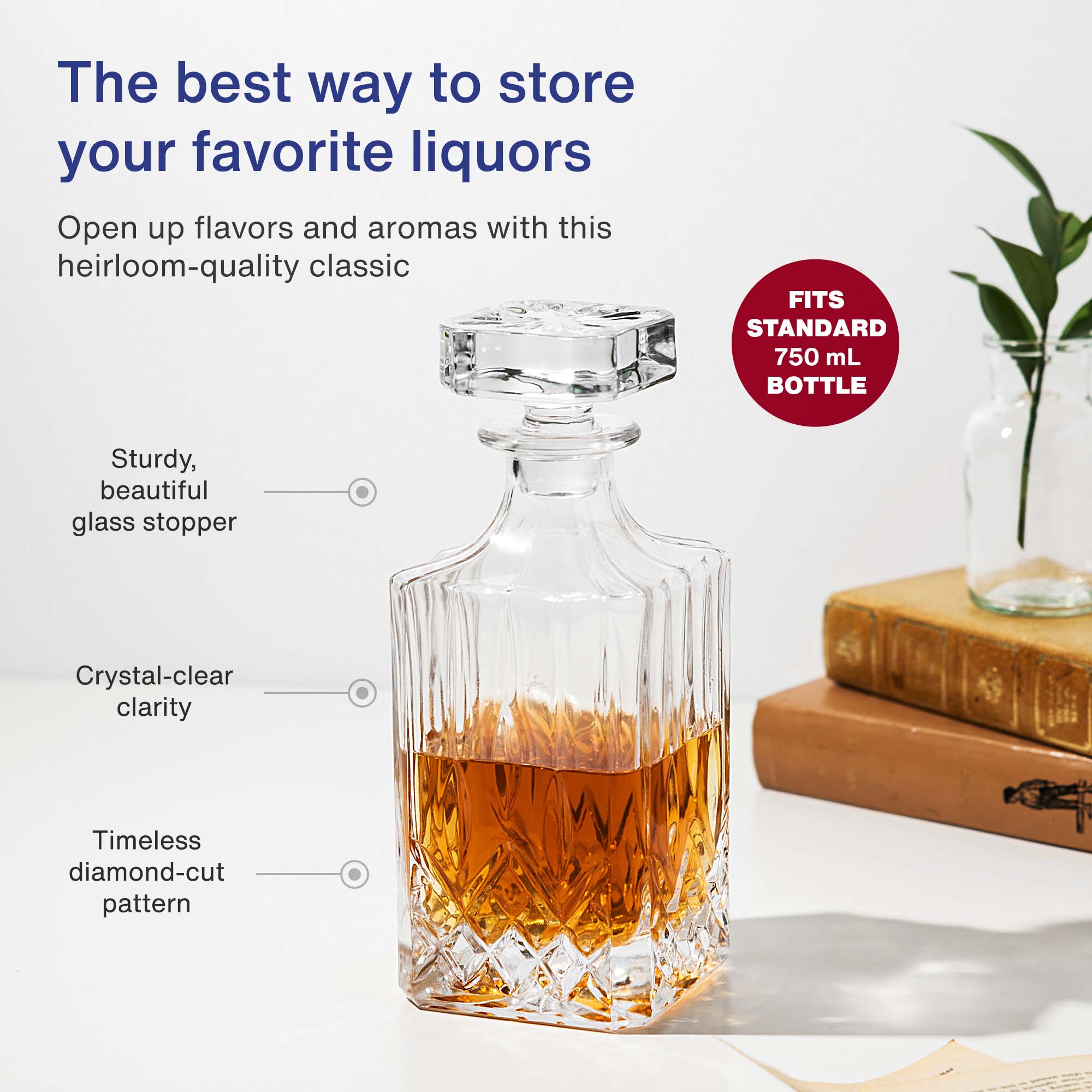 Vaduz Whiskey Decanter Set Transparent Creative with 2 Glasses,Gifts for Men,Whiskey Flask Carafe Decanter with 4 Whiskey Stones & Tong,Whiskey Carafe