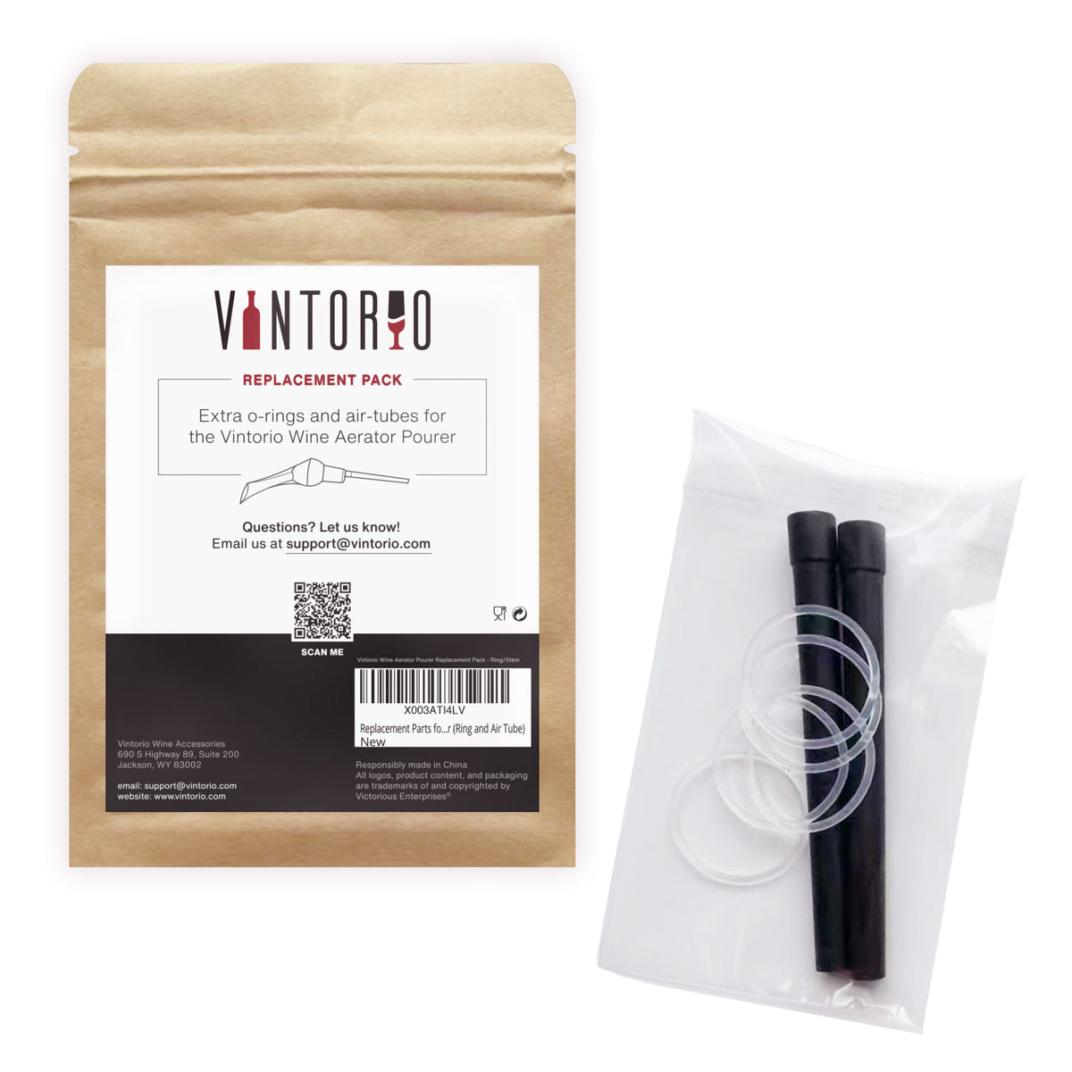 Vintorio Wine Aerator Pourer - Replacement Stem and o-ring (rubber washer)