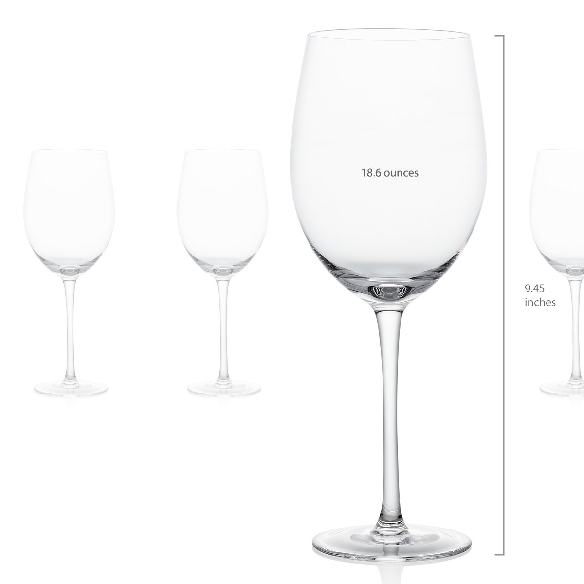 Vintorio GoodGlassware Red Wine Glasses (set of 4) Dimensions